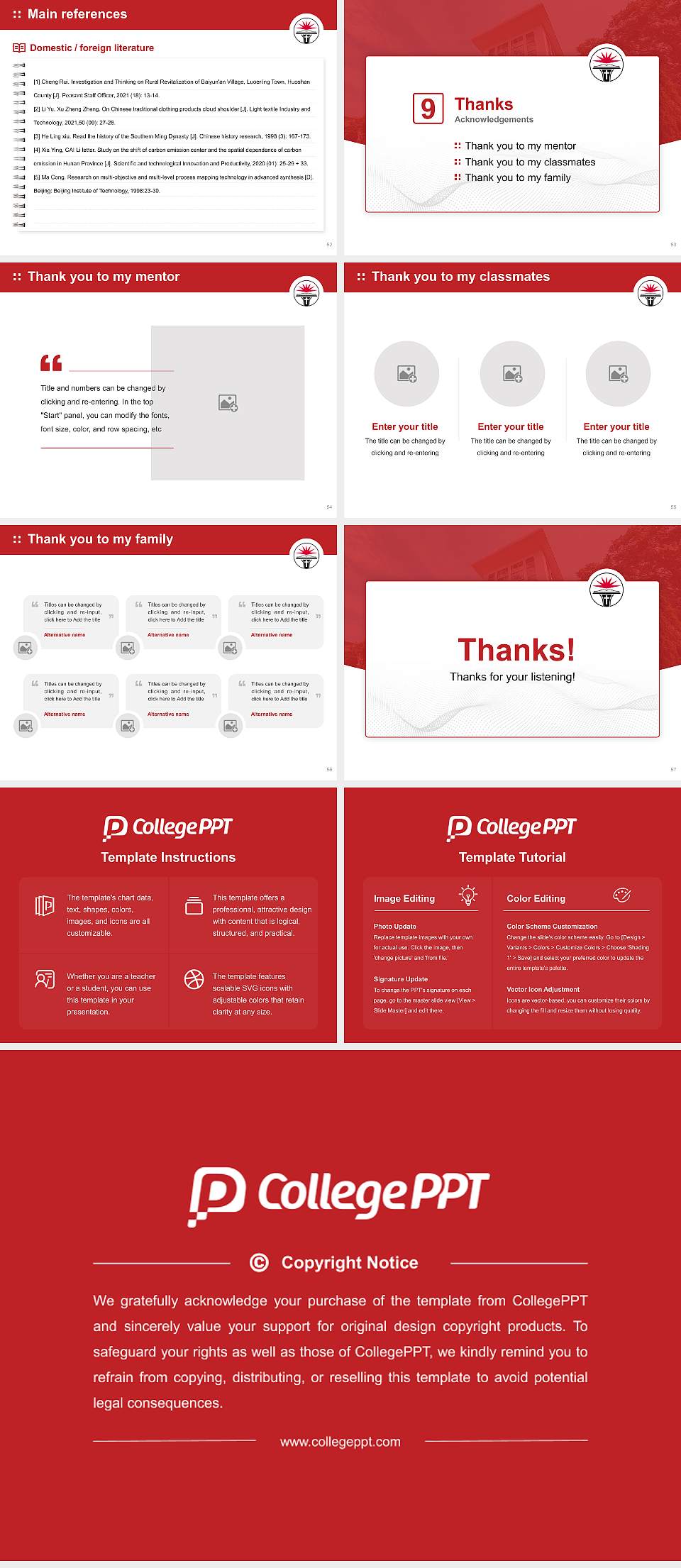 North Greenville University Graduation Thesis Defense PPT Template4:3 ratio PPT effect preview image7
