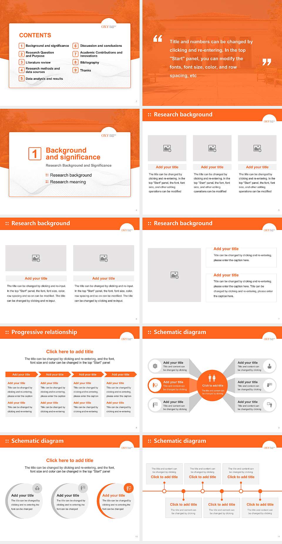 Occidental College Graduation Thesis Defense PPT Template4:3 ratio PPT effect preview image2