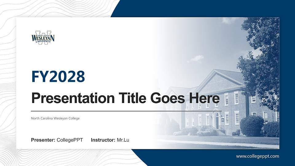 North Carolina Wesleyan College Academic Presentation/Research Findings Report PPT Template16:9 ratio PPT effect preview image