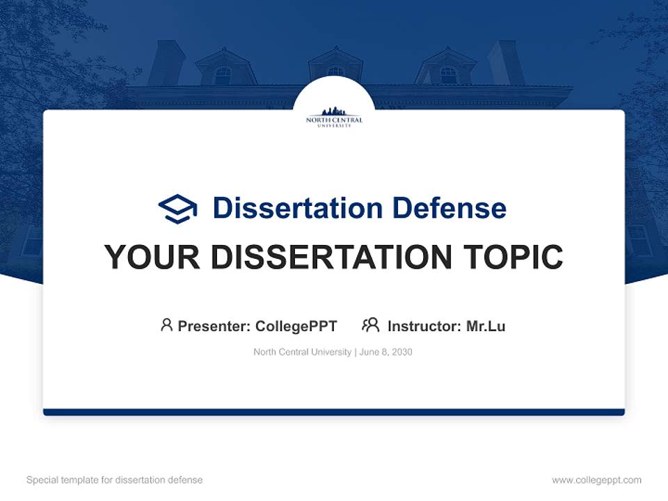 North Central University Graduation Thesis Defense PPT Template4:3 ratio PPT effect preview image7