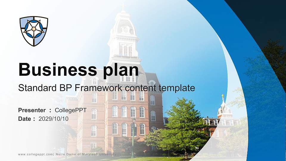 Notre Dame of Maryland University Competition/Entrepreneurship Contest PPT Template16:9 ratio PPT effect preview image