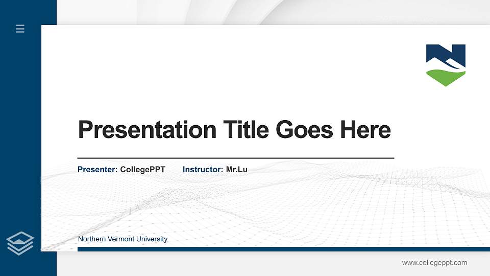 Northern Vermont University Thesis Proposal/Graduation Defense PPT Template16:9 ratio PPT effect preview image