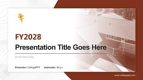 Oak Hills Christian College Academic Presentation/Research Findings Report PPT Template
