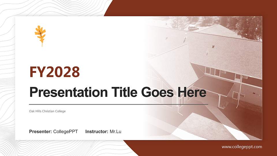 Oak Hills Christian College Academic Presentation/Research Findings Report PPT Template16:9 ratio PPT effect preview image