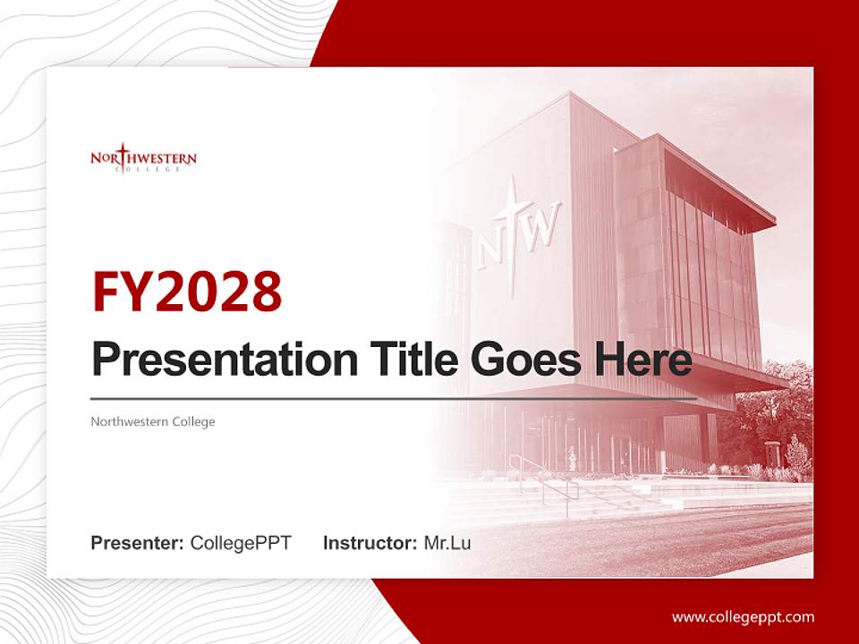 Northwestern College Academic Presentation/Research Findings Report PPT Template4:3 ratio PPT effect preview image5