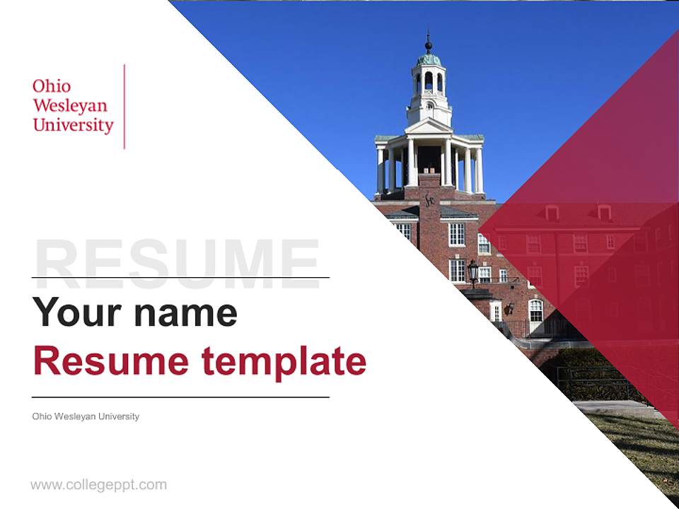 Ohio Wesleyan University Resume PPT Template4:3 ratio PPT effect preview image5