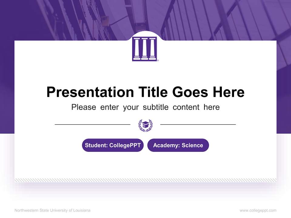 Northwestern State University of Louisiana National Scholarship Defense PPT Template4:3 ratio PPT effect preview image4