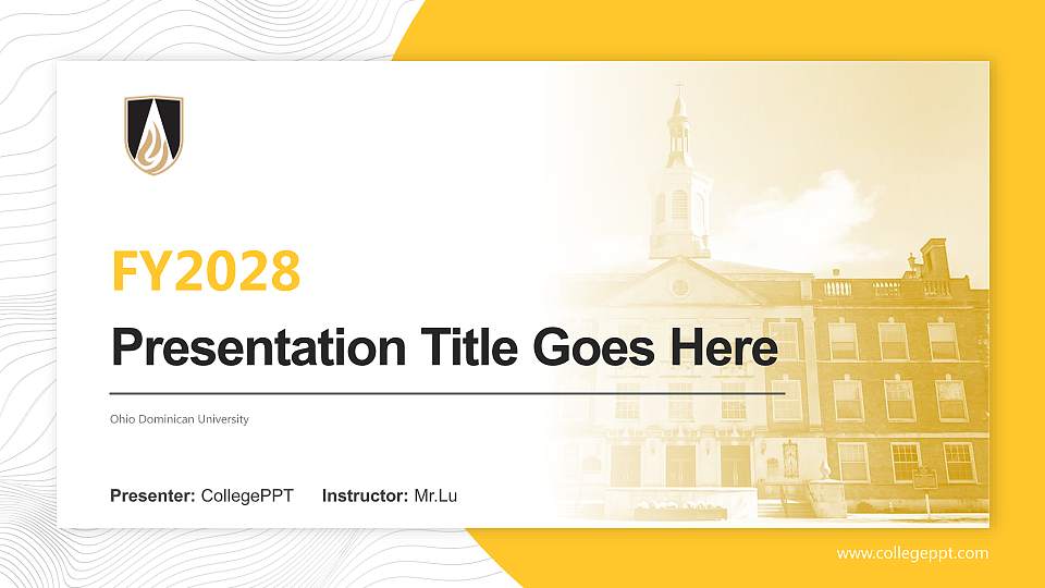 Ohio Dominican University Academic Presentation/Research Findings Report PPT Template16:9 ratio PPT effect preview image