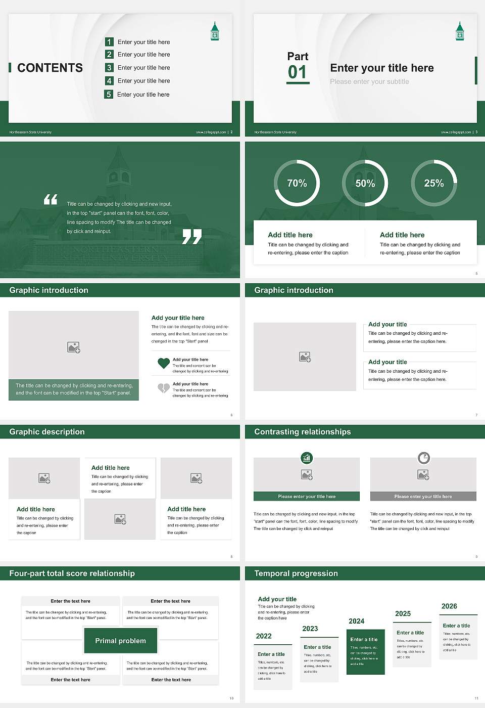 Northeastern State University Thesis Proposal/Graduation Defense PPT Template16:9 ratio PPT effect preview image2