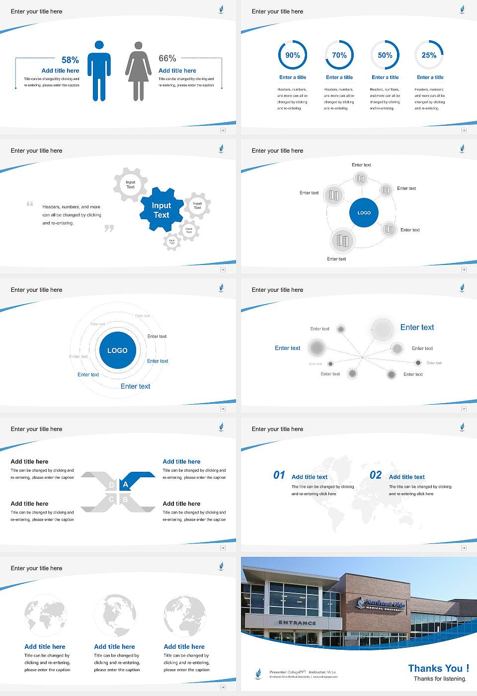 Northeast Ohio Medical University Course/Courseware Creation PPT Template16:9 ratio PPT effect preview image4