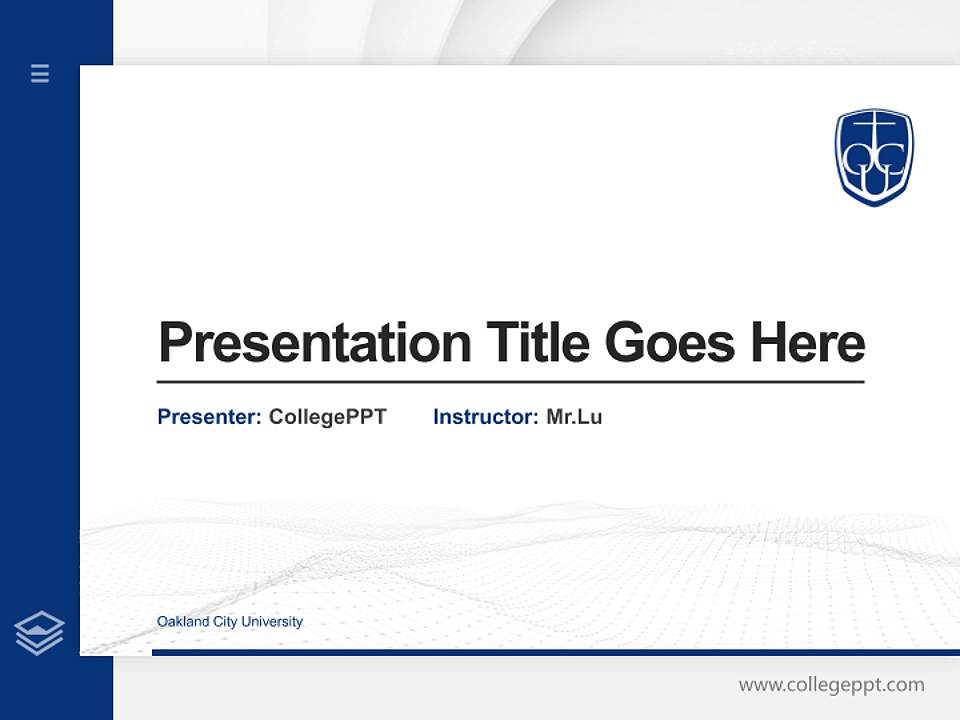 Oakland City University Thesis Proposal/Graduation Defense PPT Template4:3 ratio PPT effect preview image5