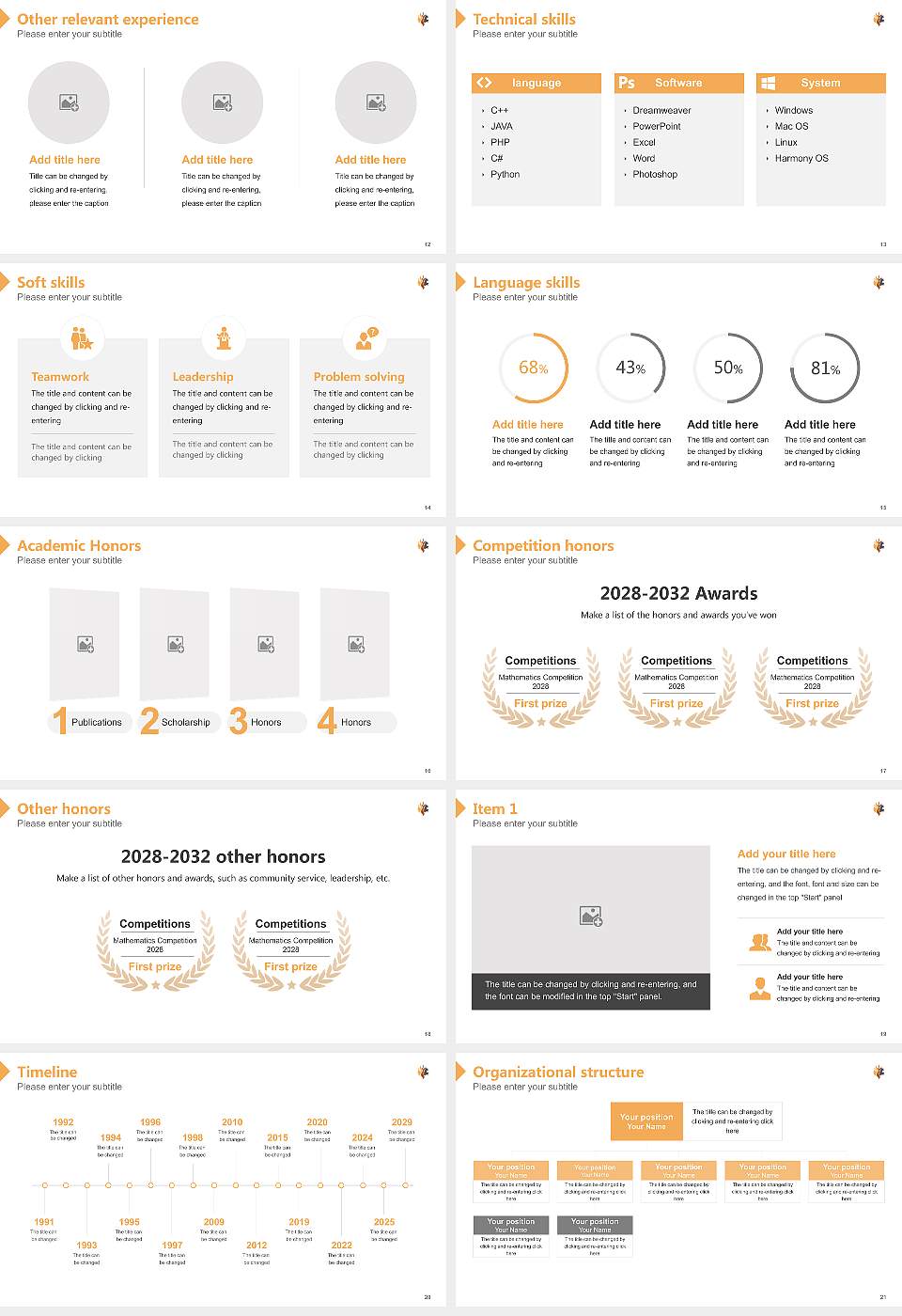 Oak Valley College Resume PPT Template16:9 ratio PPT effect preview image3