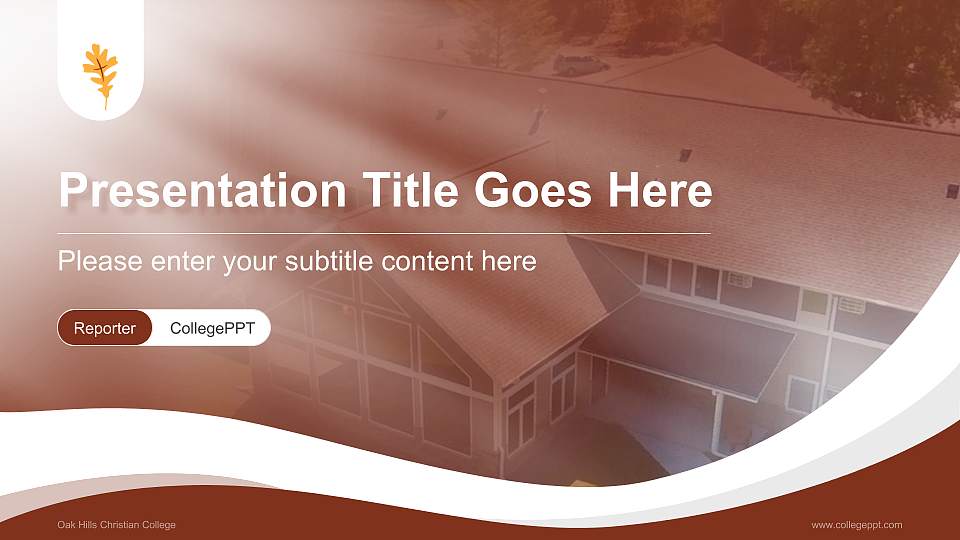 Oak Hills Christian College Lecture Sharing and Networking Event PPT Template16:9 ratio PPT effect preview image