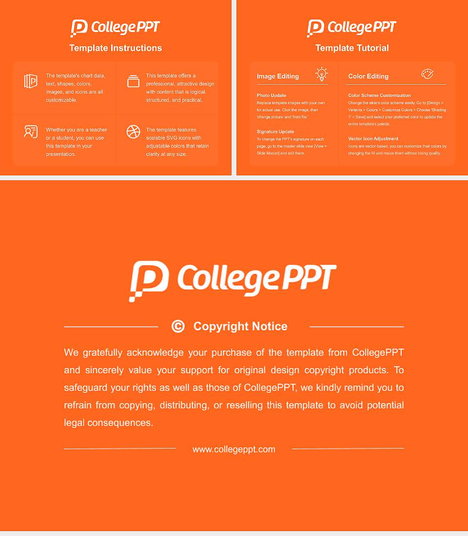 Occidental College Course/Courseware Creation PPT Template4:3 ratio PPT effect preview image5