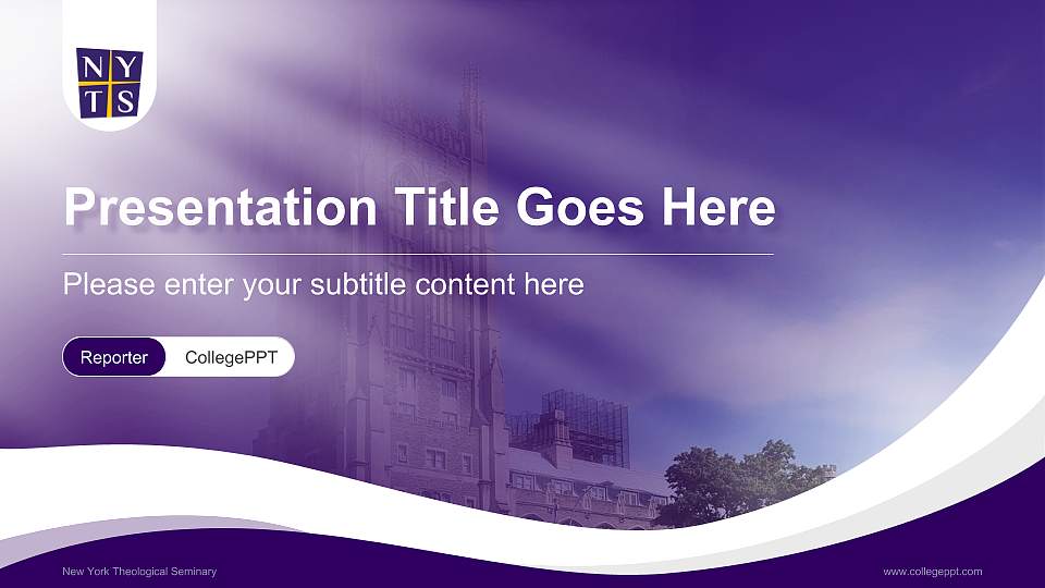 New York Theological Seminary Lecture Sharing and Networking Event PPT Template16:9 ratio PPT effect preview image