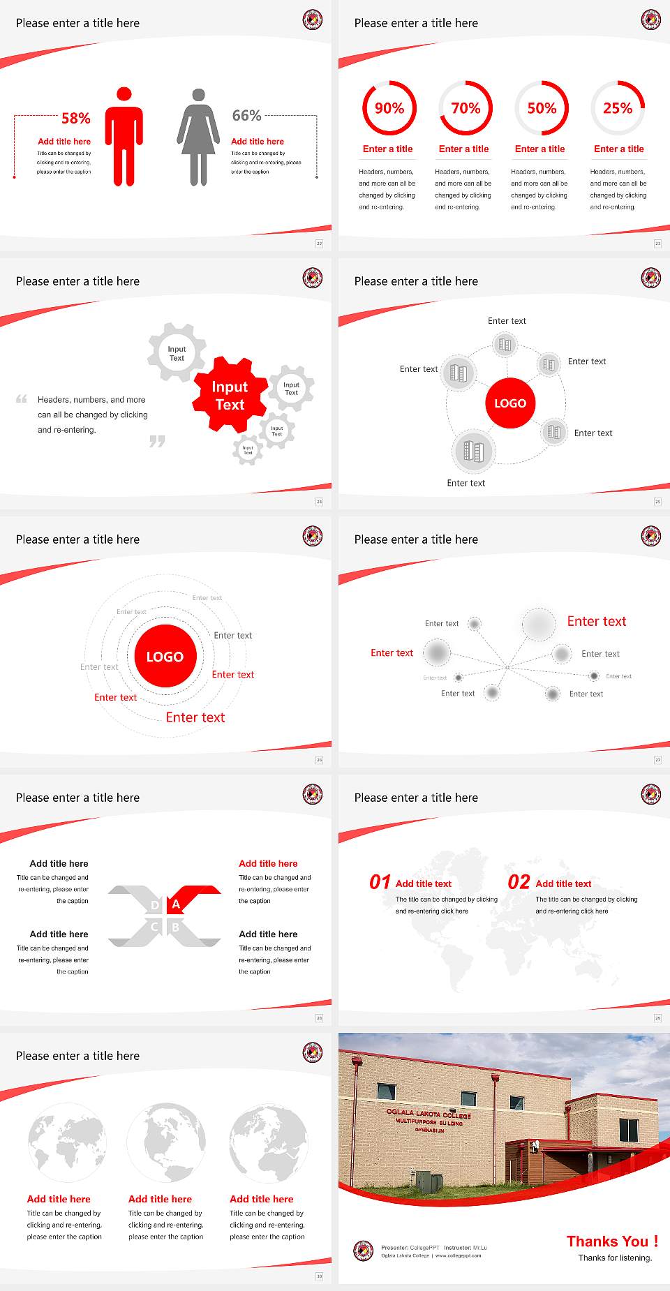 Oglala Lakota College Course/Courseware Creation PPT Template4:3 ratio PPT effect preview image4