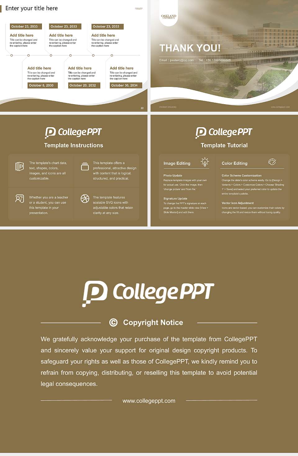 Oakland University Lecture Sharing and Networking Event PPT Template4:3 ratio PPT effect preview image4