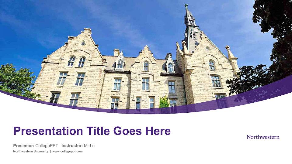 Northwestern University Course/Courseware Creation PPT Template16:9 ratio PPT effect preview image