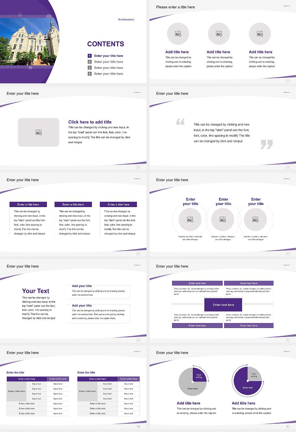 Northwestern University Course/Courseware Creation PPT Template16:9 ratio PPT effect preview image2