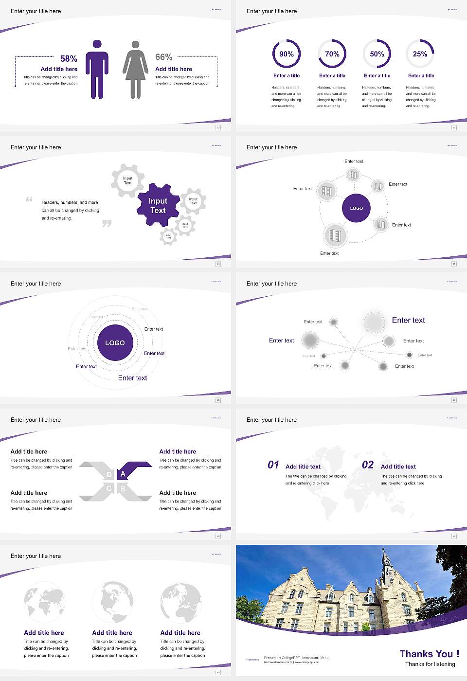 Northwestern University Course/Courseware Creation PPT Template16:9 ratio PPT effect preview image4