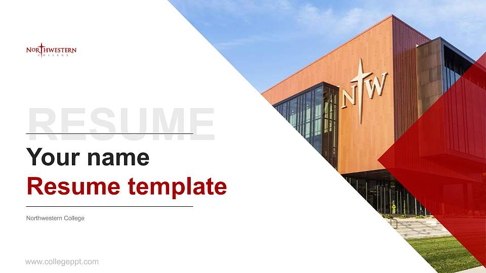 Northwestern College Resume PPT Template16:9 ratio PPT effect preview image