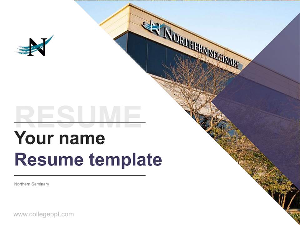 Northern Seminary Resume PPT Template4:3 ratio PPT effect preview image5