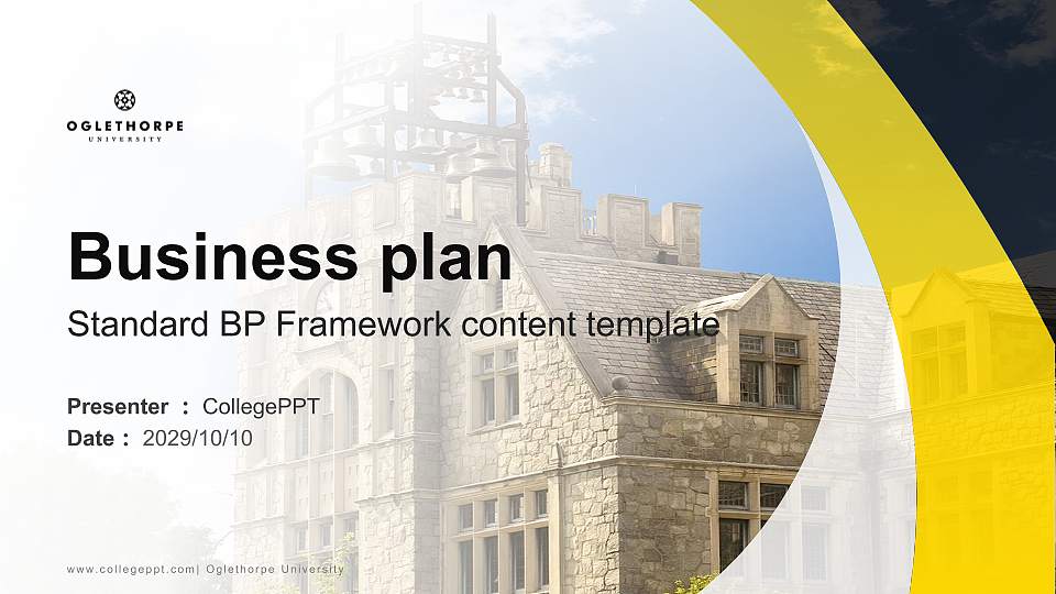 Oglethorpe University Competition/Entrepreneurship Contest PPT Template16:9 ratio PPT effect preview image