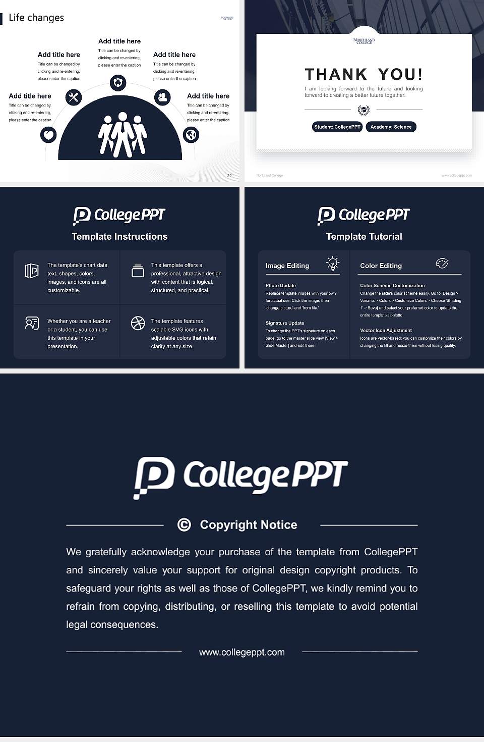 Northland College National Scholarship Defense PPT Template4:3 ratio PPT effect preview image4