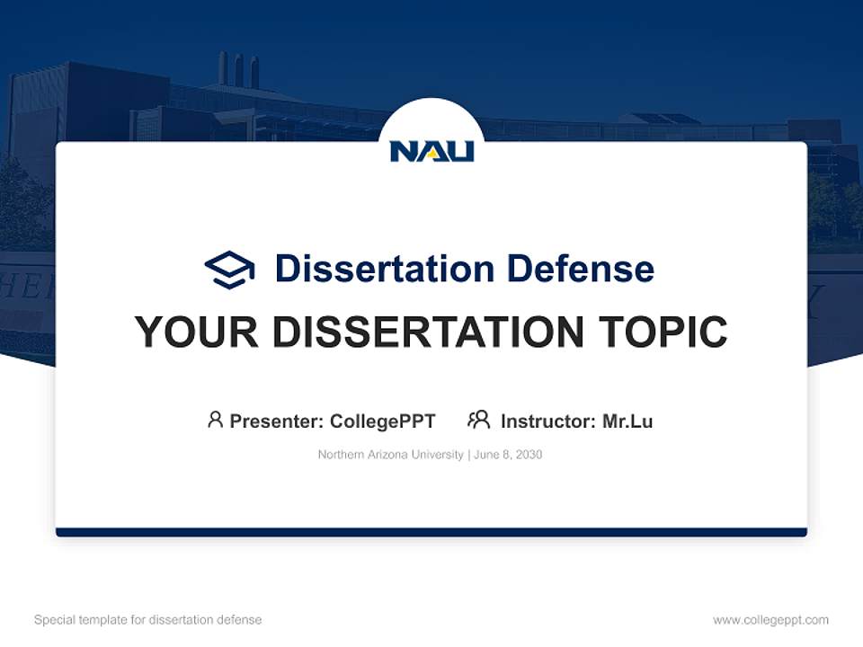 Northern Arizona University Graduation Thesis Defense PPT Template4:3 ratio PPT effect preview image7