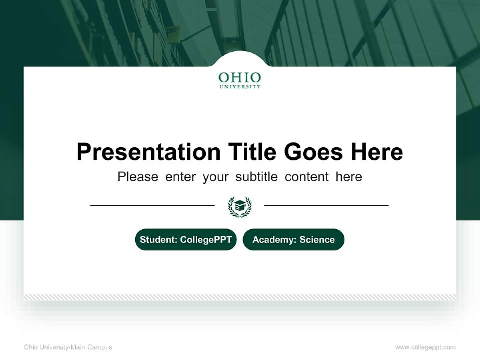 Ohio University-Main Campus National Scholarship Defense PPT Template4:3 ratio PPT effect preview image4