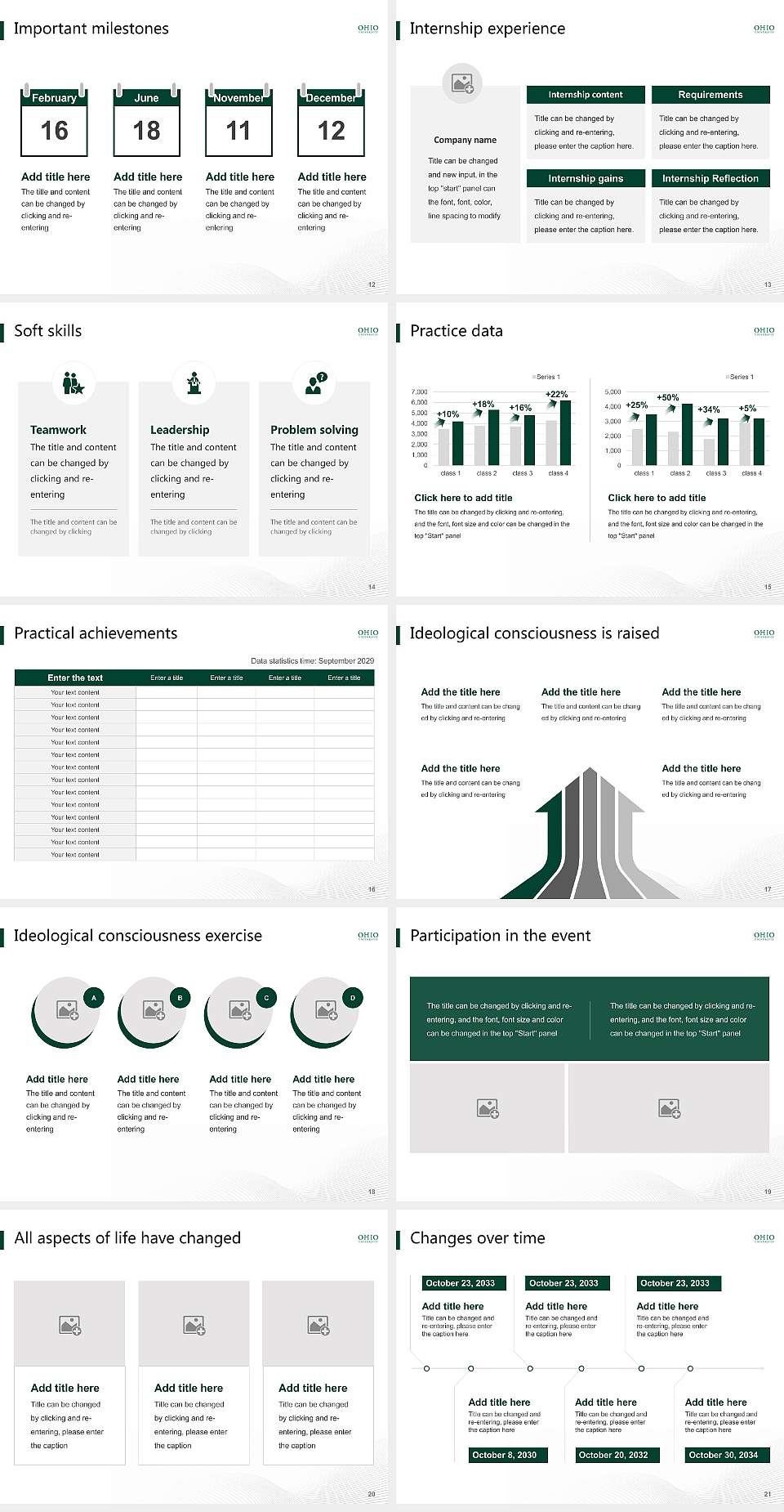 Ohio University-Main Campus National Scholarship Defense PPT Template4:3 ratio PPT effect preview image3