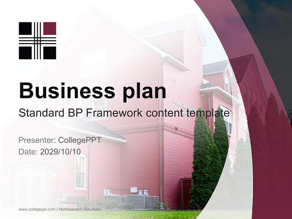 Northeastern Seminary Competition/Entrepreneurship Contest PPT Template4:3 ratio PPT effect preview image9