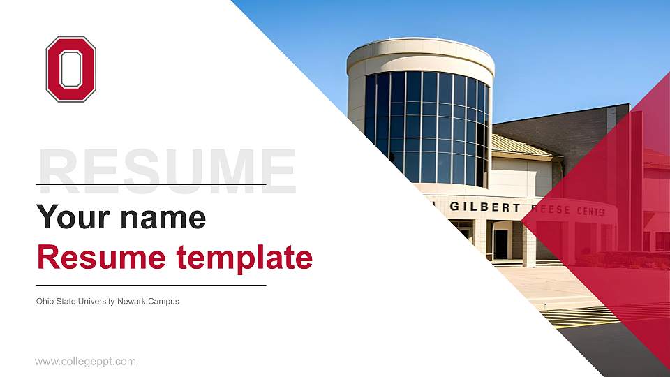 Ohio State University-Newark Campus Resume PPT Template16:9 ratio PPT effect preview image