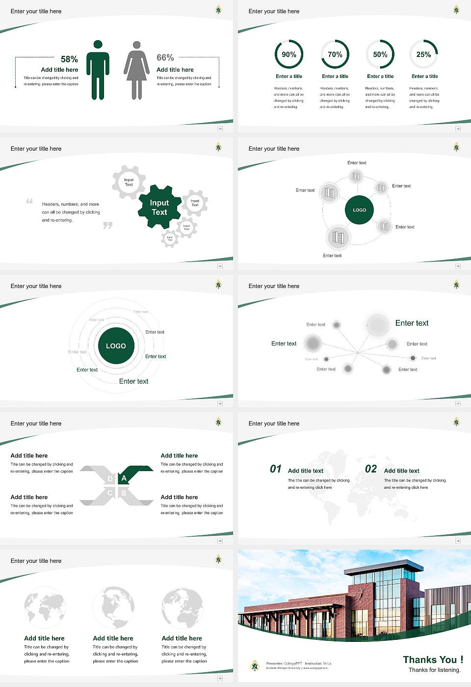 Northern Michigan University Course/Courseware Creation PPT Template16:9 ratio PPT effect preview image4