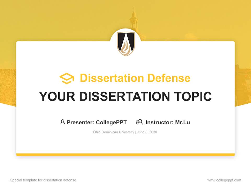 Ohio Dominican University Graduation Thesis Defense PPT Template4:3 ratio PPT effect preview image7