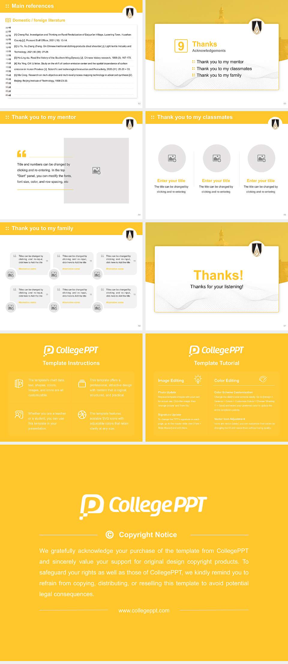 Ohio Dominican University Graduation Thesis Defense PPT Template4:3 ratio PPT effect preview image7