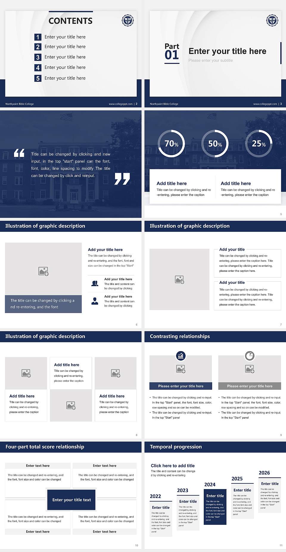 Northpoint Bible College Thesis Proposal/Graduation Defense PPT Template4:3 ratio PPT effect preview image2