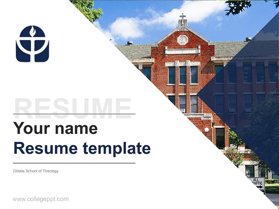 Oblate School of Theology Resume PPT Template4:3 ratio PPT effect preview image5
