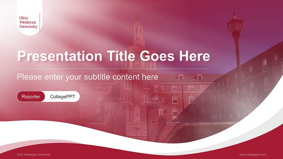 Ohio Wesleyan University Lecture Sharing and Networking Event PPT Template16:9 ratio PPT effect preview image