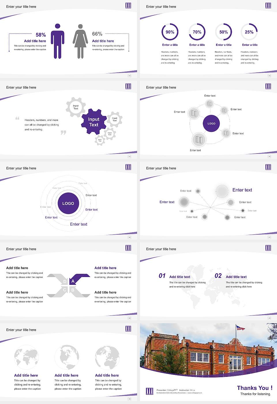 Northwestern State University of Louisiana Course/Courseware Creation PPT Template16:9 ratio PPT effect preview image4