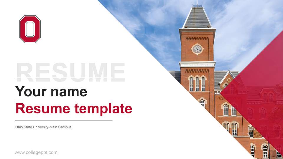 Ohio State University-Main Campus Resume PPT Template16:9 ratio PPT effect preview image