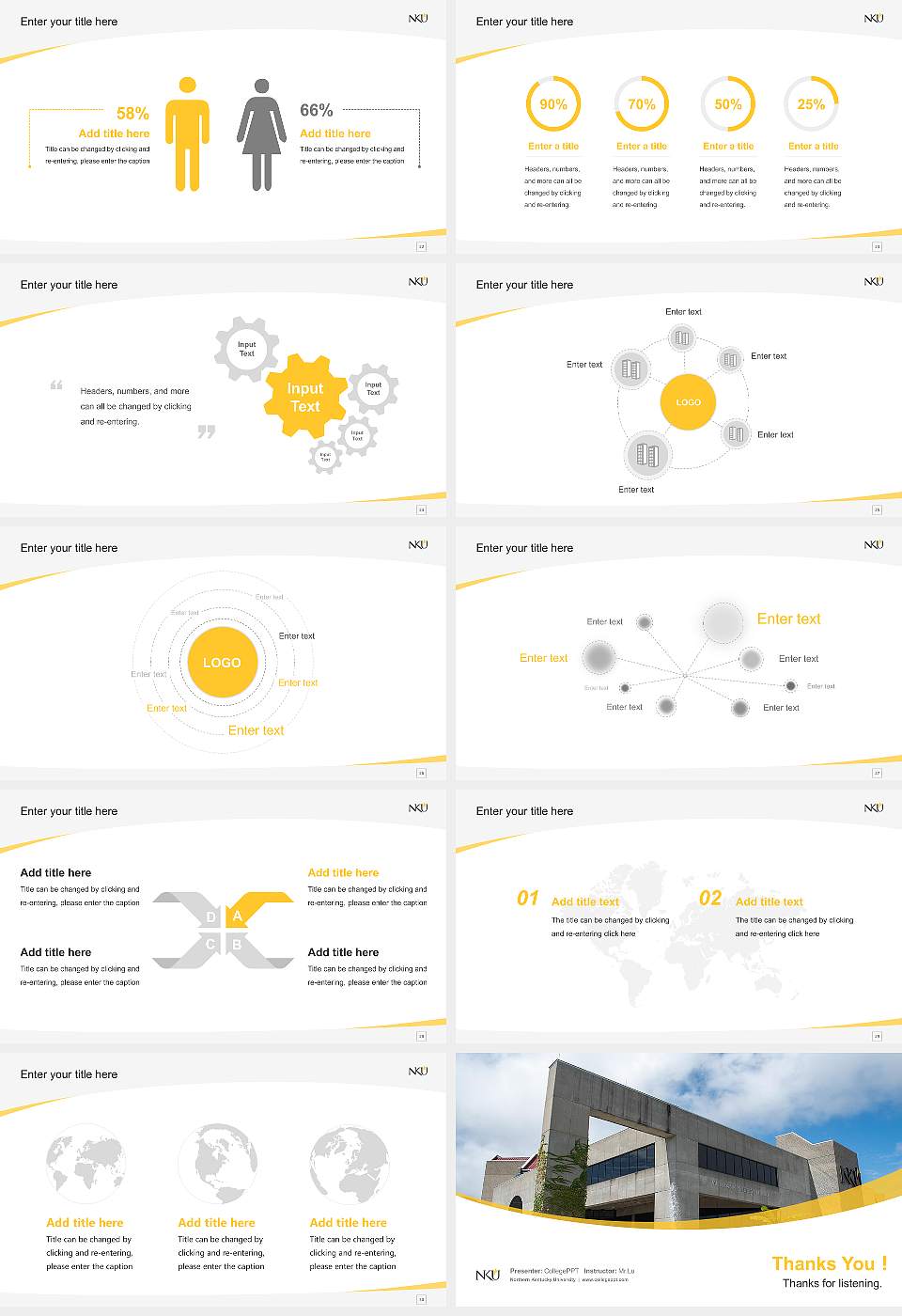 Northern Kentucky University Course/Courseware Creation PPT Template16:9 ratio PPT effect preview image4