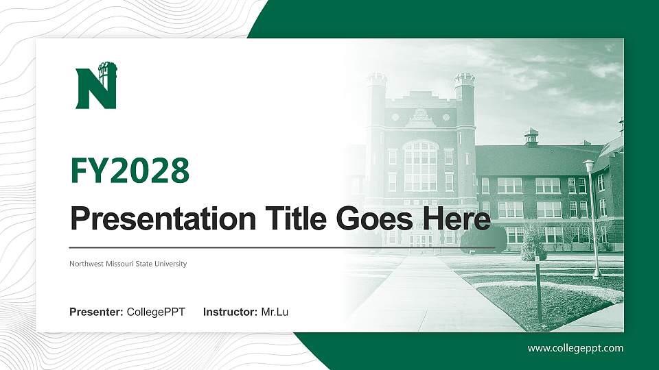 Northwest Missouri State University Academic Presentation/Research Findings Report PPT Template16:9 ratio PPT effect preview image