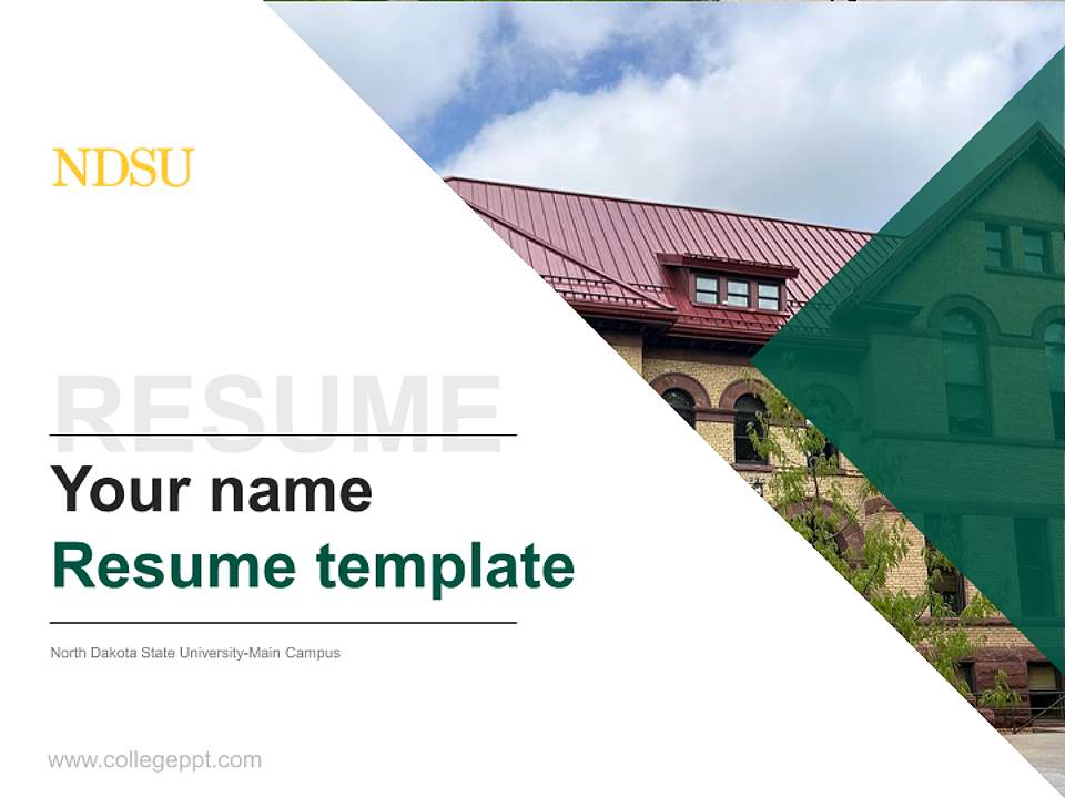 North Dakota State University-Main Campus Resume PPT Template4:3 ratio PPT effect preview image5