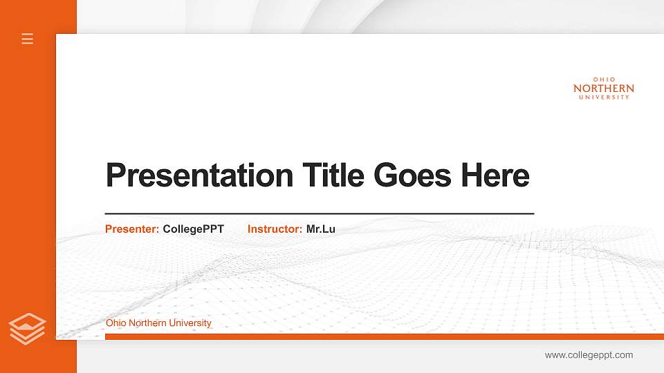 Ohio Northern University Thesis Proposal/Graduation Defense PPT Template16:9 ratio PPT effect preview image