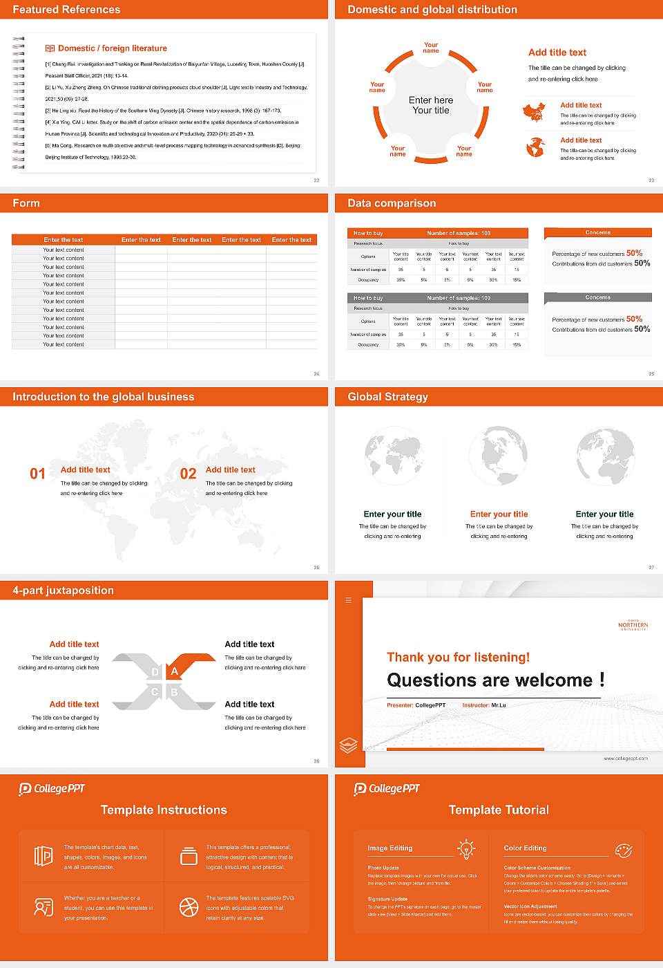 Ohio Northern University Thesis Proposal/Graduation Defense PPT Template16:9 ratio PPT effect preview image4