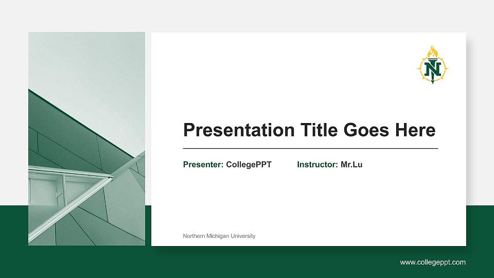 Northern Michigan University General Purpose PPT Template16:9 ratio PPT effect preview image