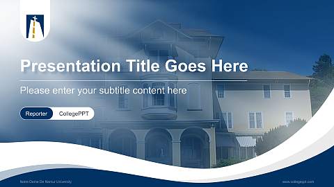 Notre Dame De Namur University Lecture Sharing and Networking Event PPT Template