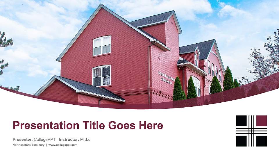Northeastern Seminary Course/Courseware Creation PPT Template16:9 ratio PPT effect preview image