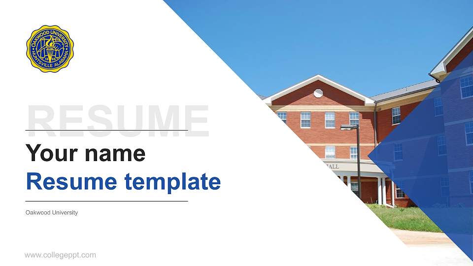 Oakwood University Resume PPT Template16:9 ratio PPT effect preview image